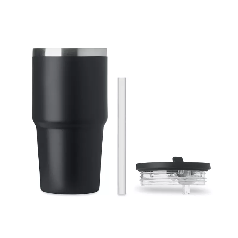Kubek termiczny ze stali z recyklingu 500 ml ALAND - Czarny (MO3170-03)