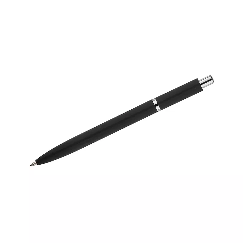 Długopis metalowy z powłoką typu soft touch ELMO - czarny (19084-02)