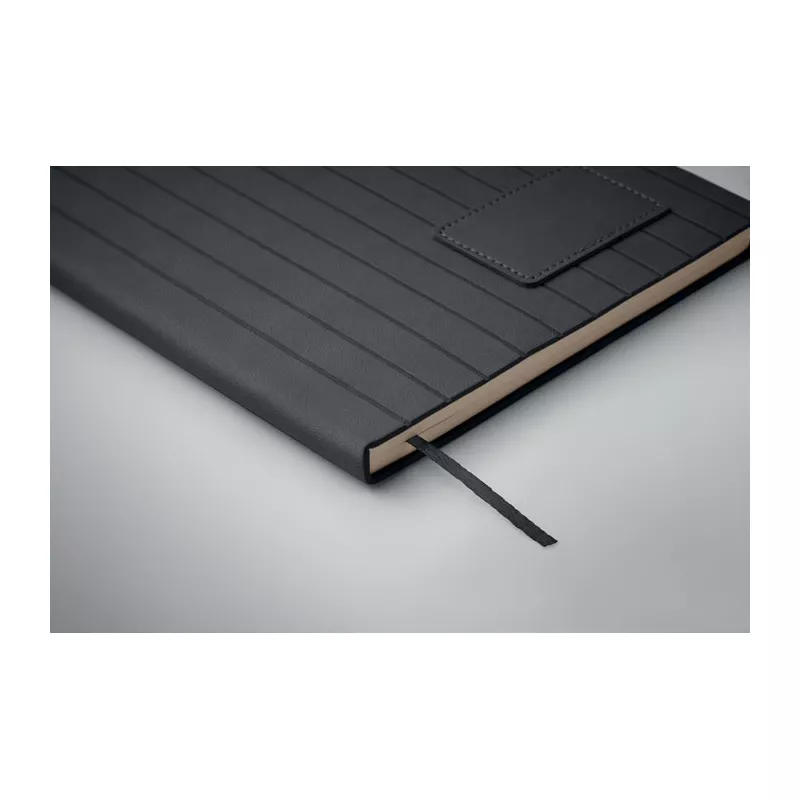 Notes A5 w okładce z PU 80 kartek w linię TINTRAY - Czarny (MO2663-03)