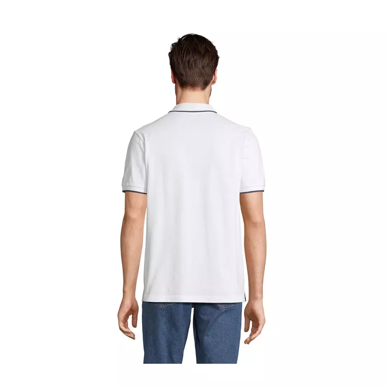 Koszulka polo unisex z prążkiem Sol's PALERMO - White/French Navy (S04769-FV)