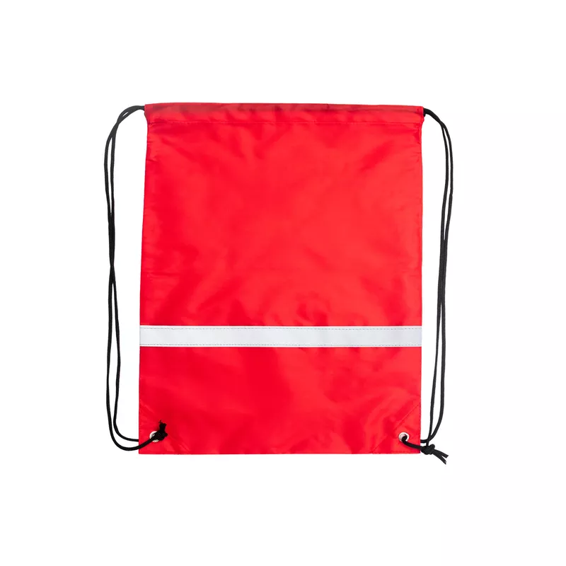 Plecak poliestrowy z taśmą odblaskową, 33.5 x 42 cm - czerwony (R08696.08)