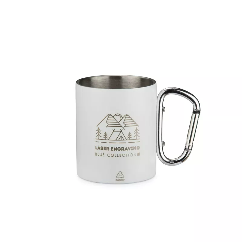 Kubek z recyklingowanej stali nierdzewnej VIVO 250 ml - biały (16405-01)