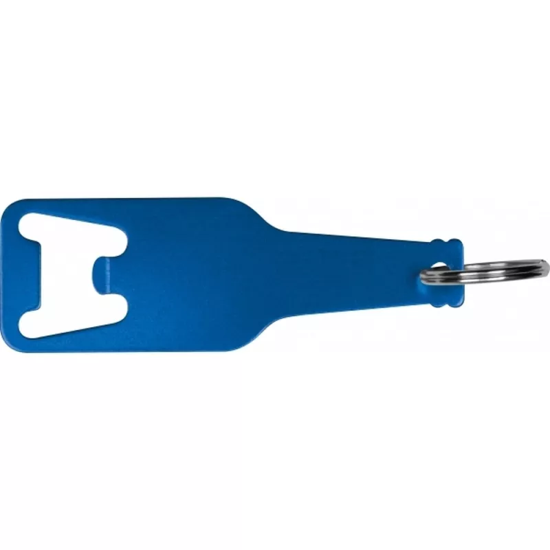 Brelok z aluminium z recyklingu otwieracz do butelek MALMO - niebieski (376404)