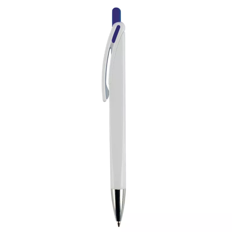Długopis RIva w mocnym kolorze - biało / ciemnoniebieski (LT80835-N0110)