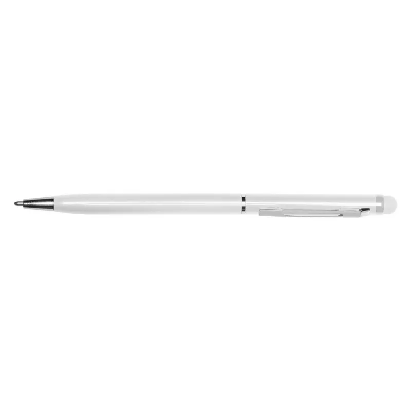 Długopis metalowy błyszczący z  touch pen-em | Raymond - biały (V1660-02)