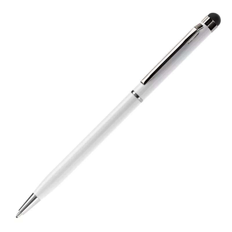 Długopis aluminiowy z dotykowym rysikiem - biały (LT87557-N0001)