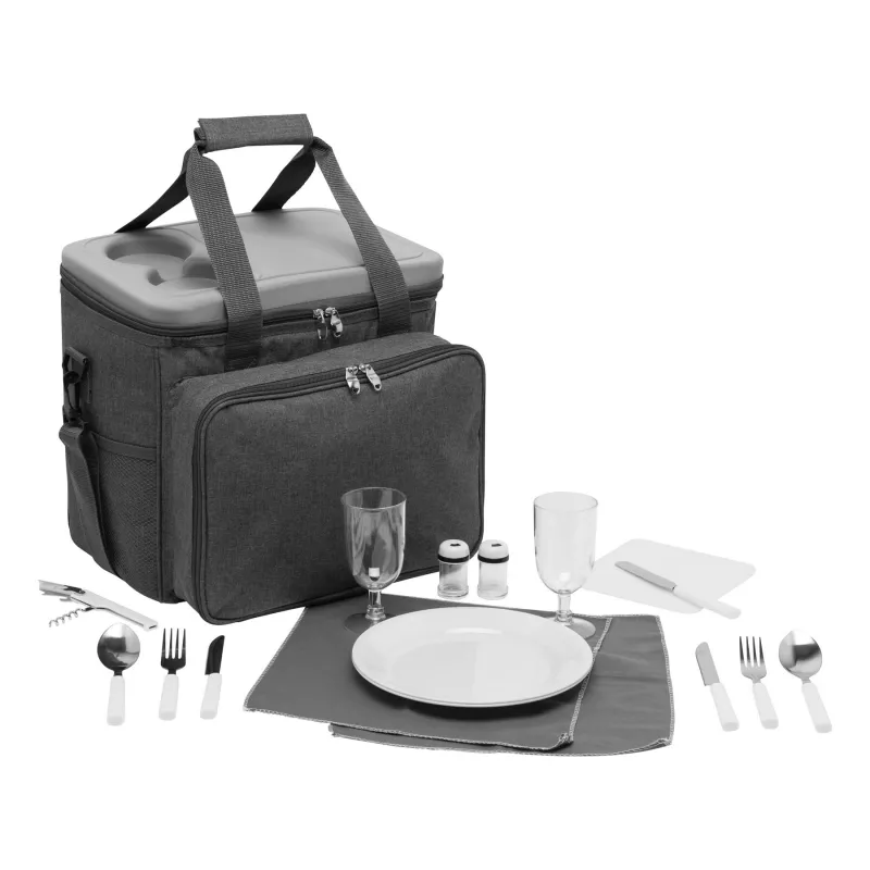 Torba piknikowa dla 4 osób - czarny, szary (56-0604081)