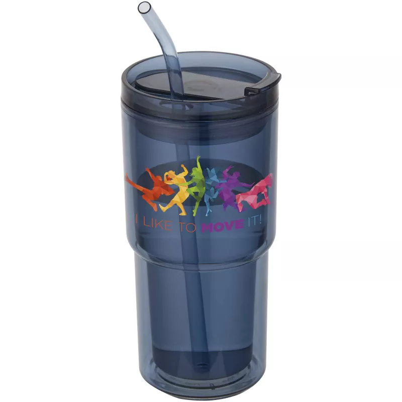 Kubek plastikowy Archer o pojemności 480 ml z podwójnymi ściankami - Błękit oceanu (10096751)