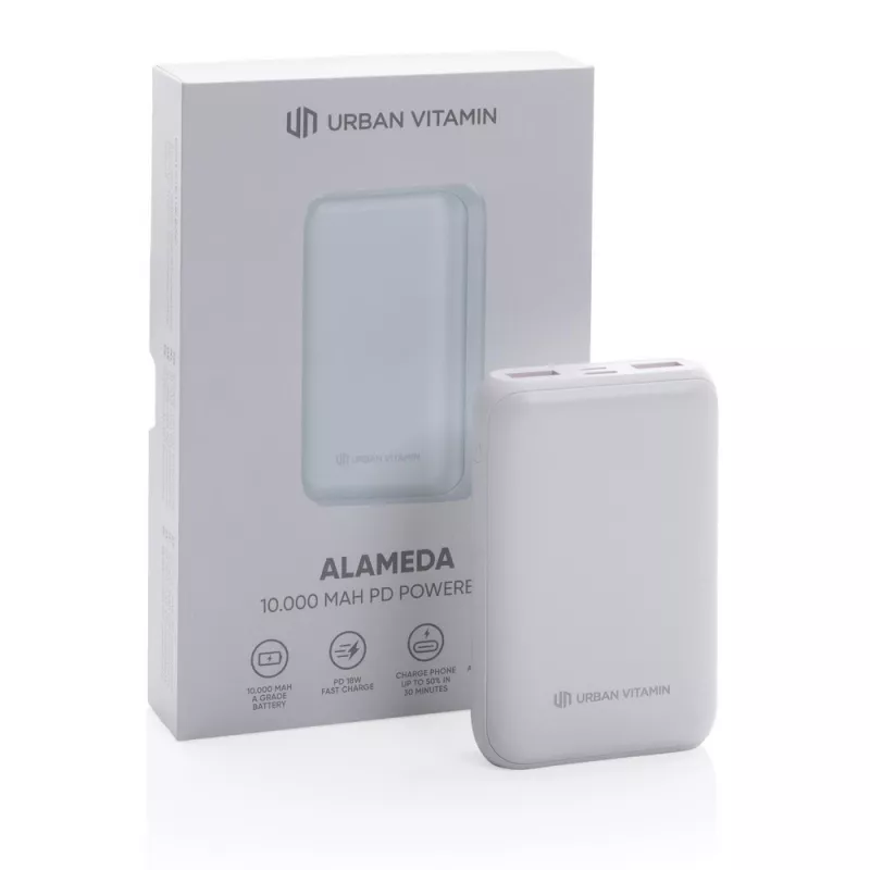 Szybki power bank 10000 mAh Urban Vitamin - biały (P322.703)