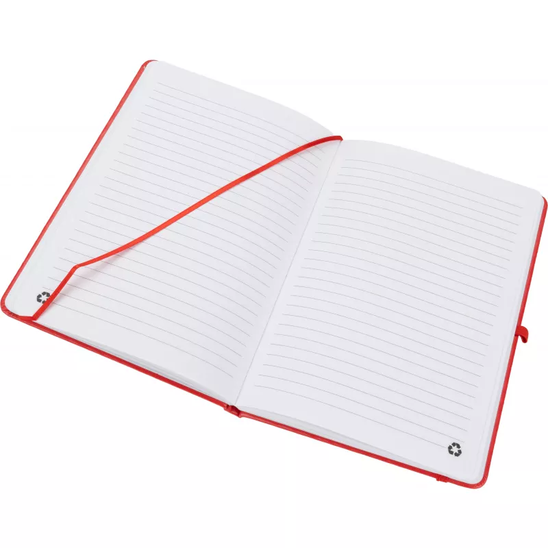 Notatnik A5 w linie z PU z recyklingu CLEO - czerwony (2374805)