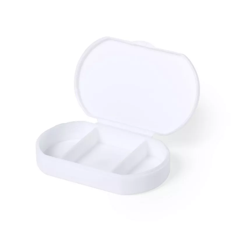 Antybakteryjny pojemnik na tabletki z 3 przegrodami - biały (V8862-02)