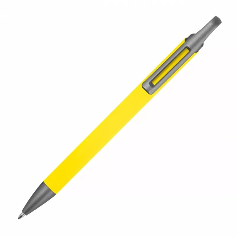 Długopis aluminiowy z recyklingu półżelowy KAROLINE - żółty (1444008)