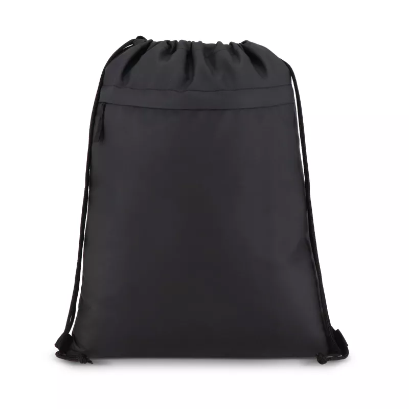 Torba ze sznurkiem z powlekanego PU R-PET 600D, wymiary 33 x 42 cm - czarny (LT91394-N0002)