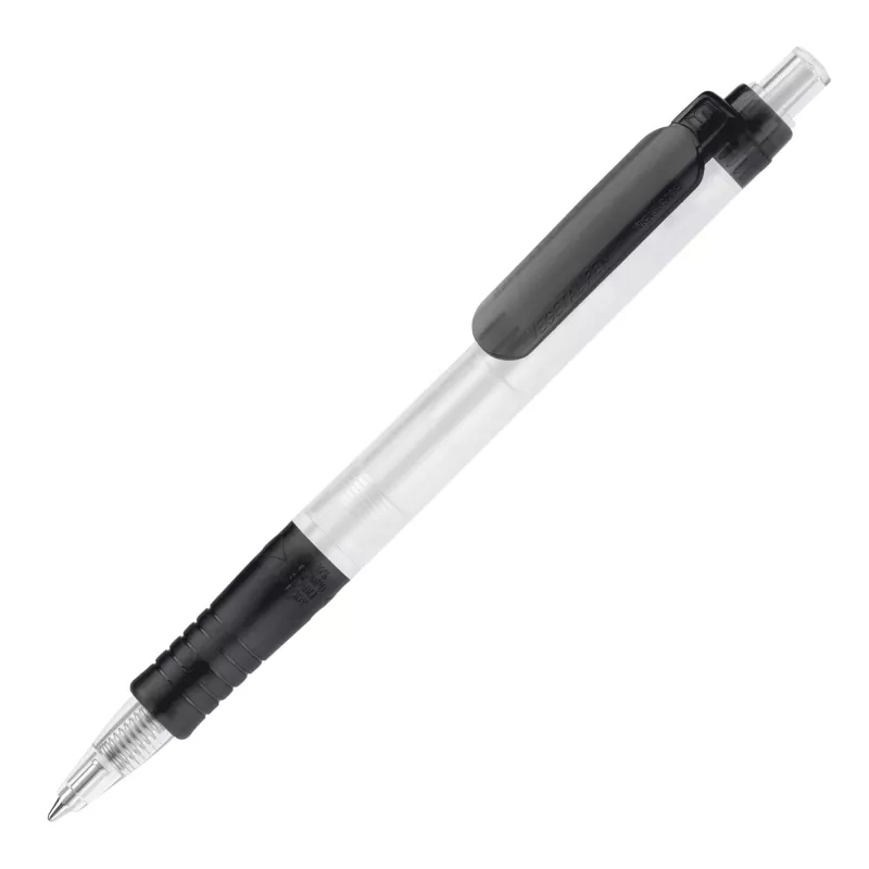 Długopis Vegetal Pen Clear przejrzysty z PLA - czarny  mrożony (LT87540-N5402)