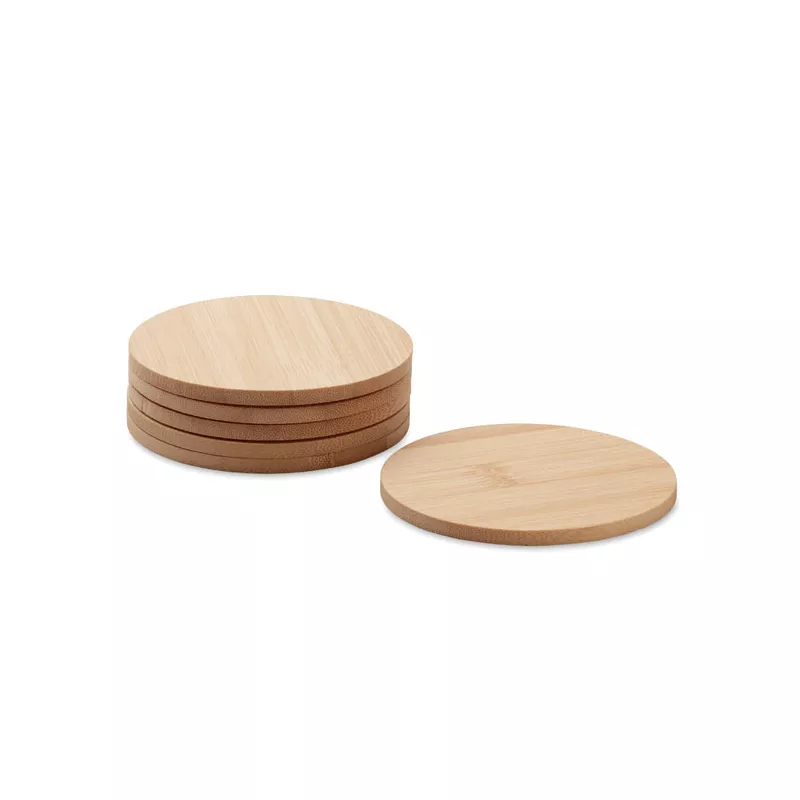 Zestaw 6 podkładek pod kubek z bambusa BAYIN SET - Drewna (MO6601-40)