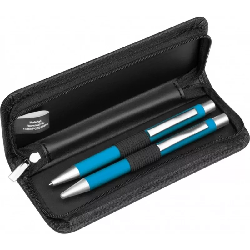 Zestaw piśmienny długopis i ołówek automatyczny soft touch UPPSALA - jasnoniebieski (441024)