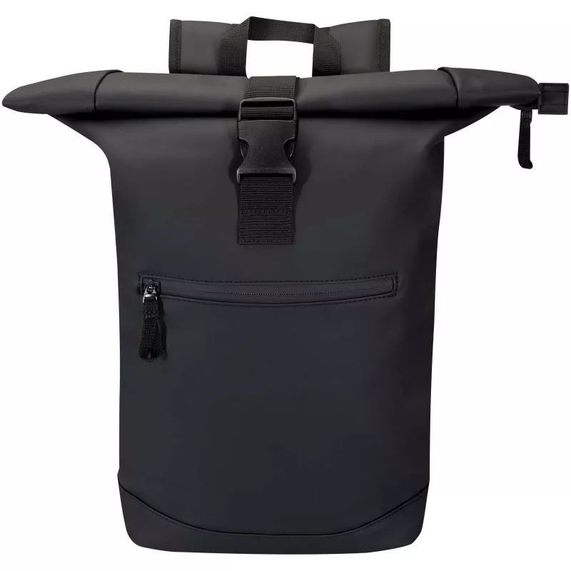 Resi Plus plecak na 15-calowego laptopa o pojemności 18 l z recyklingu, z certyfikatem GRS i zwijaną górną częścią - Czarny (13009390)