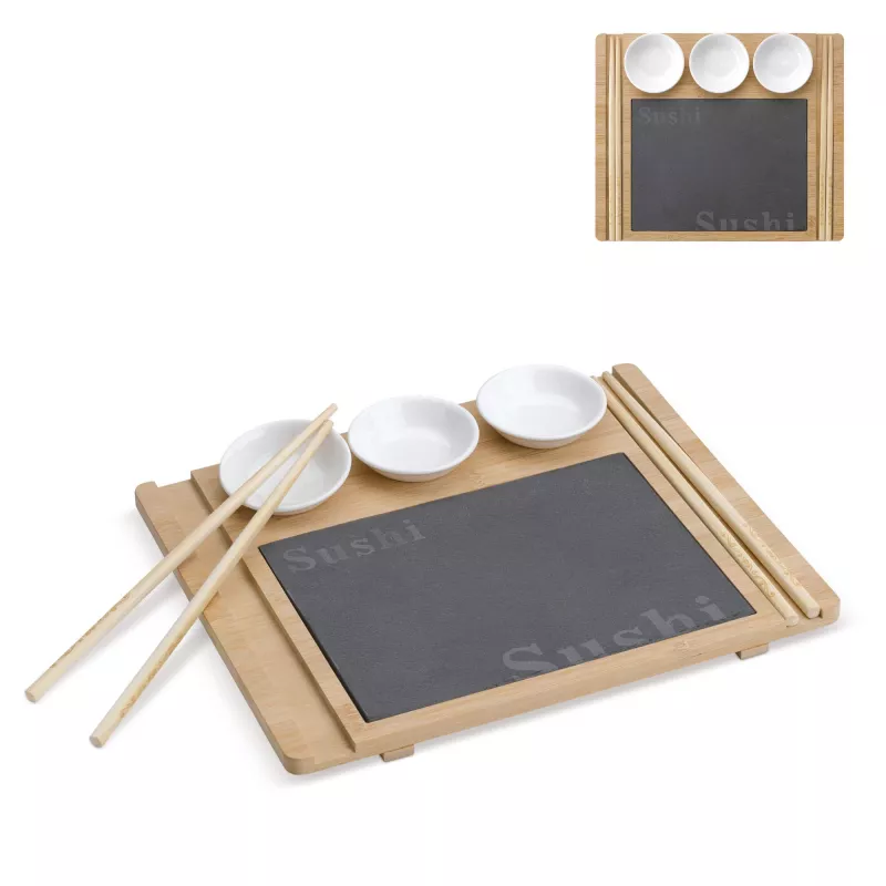 Bambusowy zestaw do serwowania sushi - drewniany (LT94527-N0093)