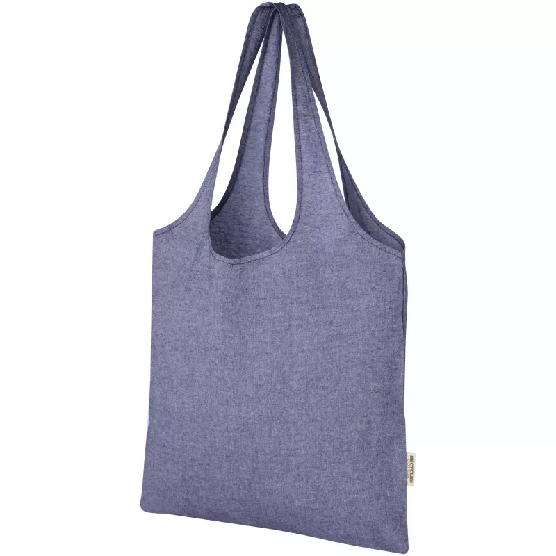 Pheebs modna torba na zakupy o pojemności 7 l z bawełny z recyklingu o gramaturze 150 g/m² - Niebieski melanż (12064150)