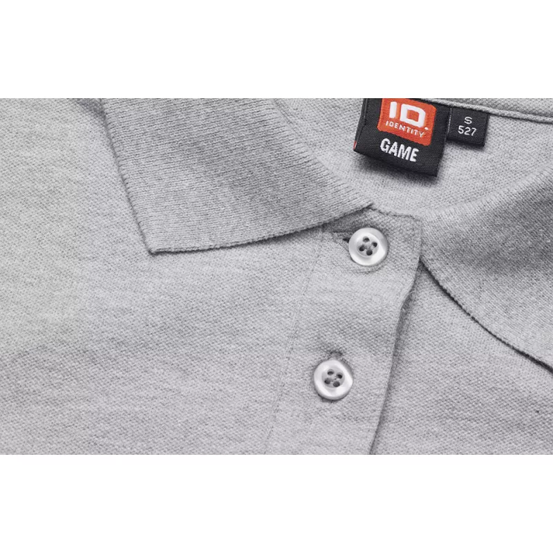 Koszulka bawełniana damska 210 g/m² ID Polo/stretch 527 - Grey Melange (0527-GREY MELANGE)