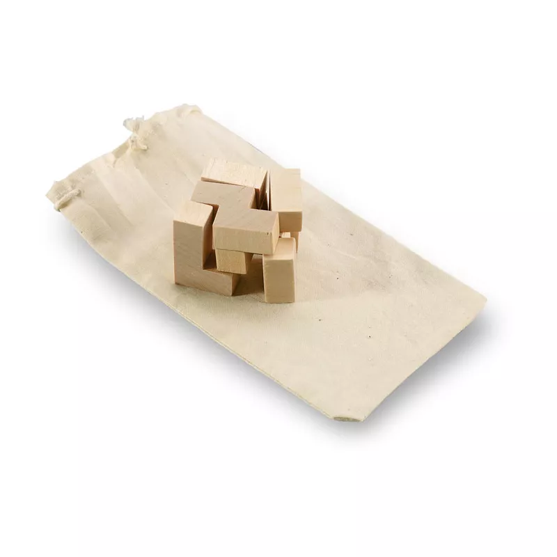 Łamigłówka kostka 3D drewniana w etui TRIKESNATS - Drewna (KC2585-40)