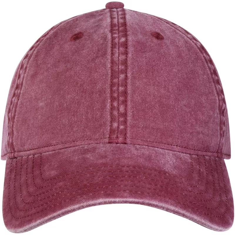Grafton czapka 6-panelowa z efektem sprania - Bordo (38687220)