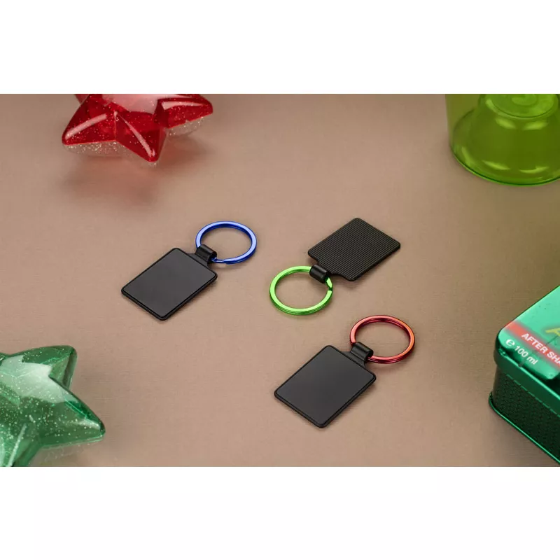 Brelok metalowy z grawerem w kolorze kółka COLORS - czerwony (17929-04)