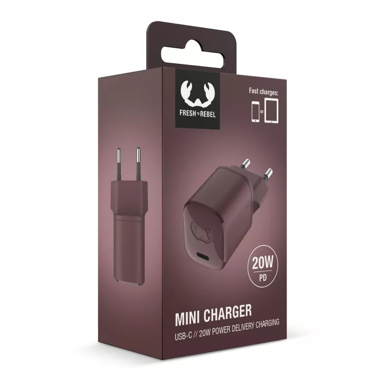 2WC20 I Fresh & Rebel USB-C Mini Charger USB-C PD // 20W - Deep Mauve (LT49727-N0046)