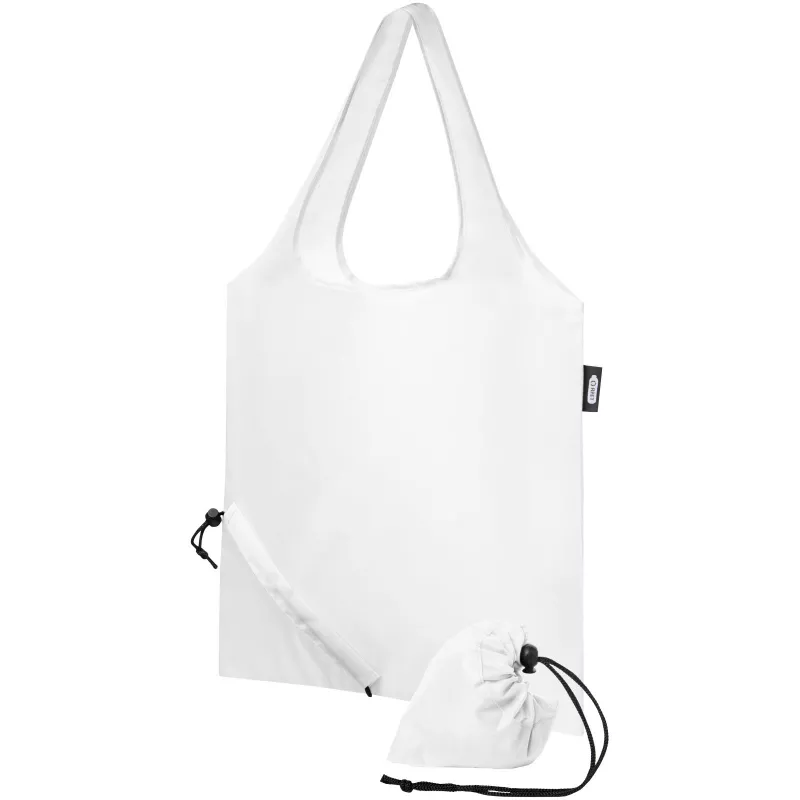 Sabia składana torba z długimi uchwytami z tworzywa RPET - Biały (12054101)