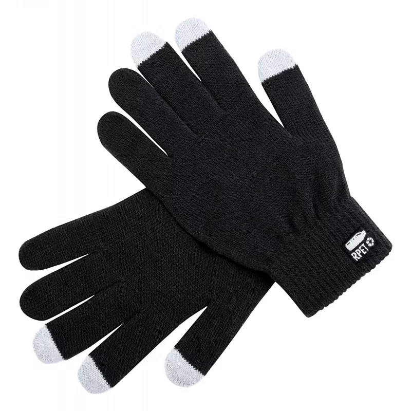 Despil rękawiczki RPET do ekranów dotykowych - czarny (AP721929-10)