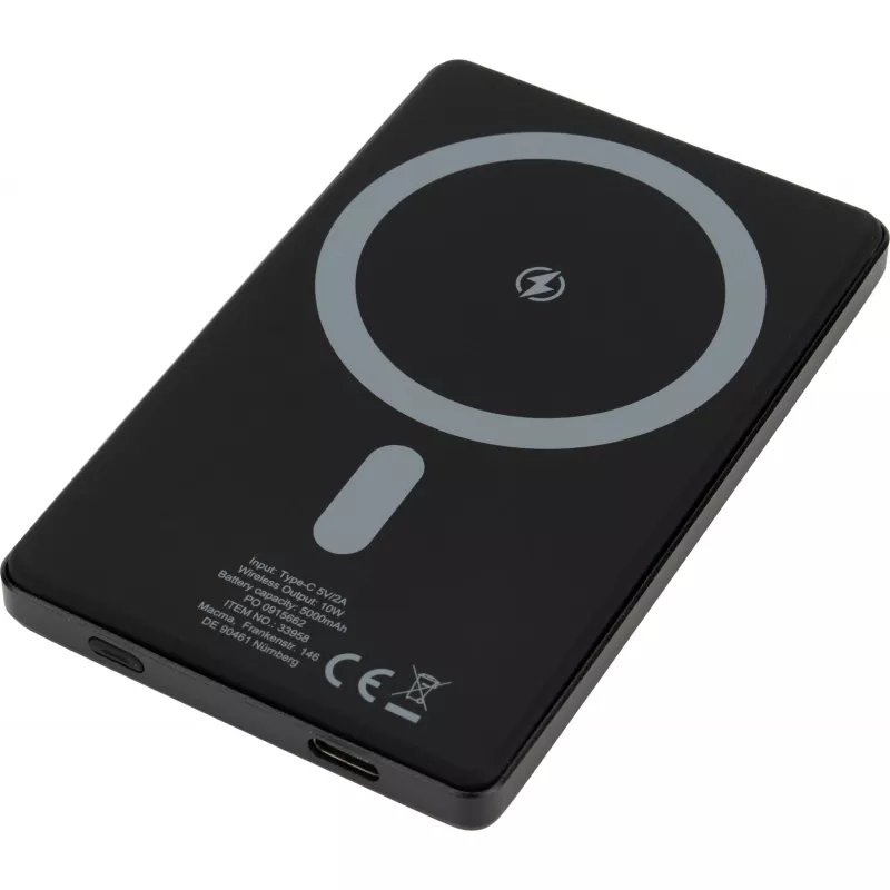 Power bank 5000 mAh z ładowarką indukcyjną Magsafe DONETSK - czarny (395803)