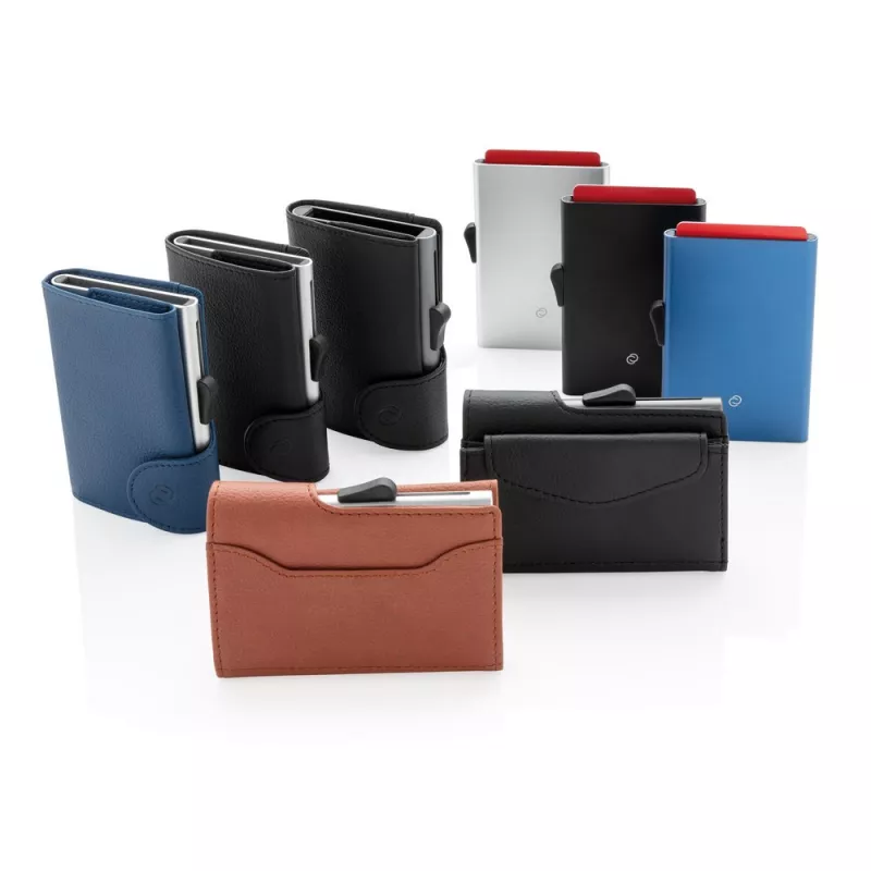 Etui na karty kredytowe i portfel C-Secure, ochrona RFID - czarny, srebrny (P850.511)