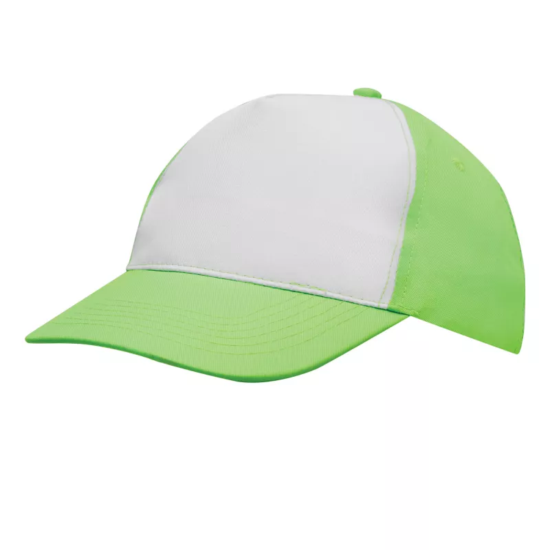 5 segmentowa czapka - biały, zielony (56-0701802)