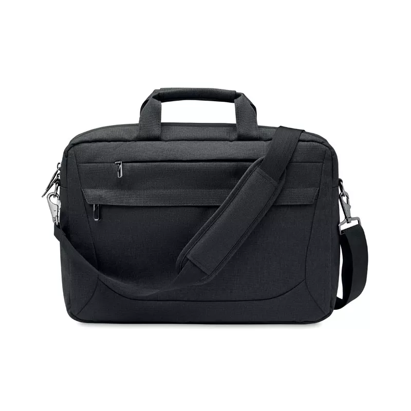 Torba na laptop 15" z szelkami z RPET 600D ROCKY - Czarny (MO2048-03)