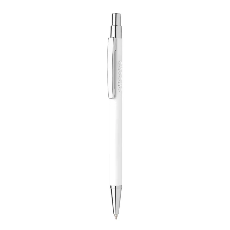 Długopis metalowy z lustrzanym grawerem Chromy - biały (AP845173-01)