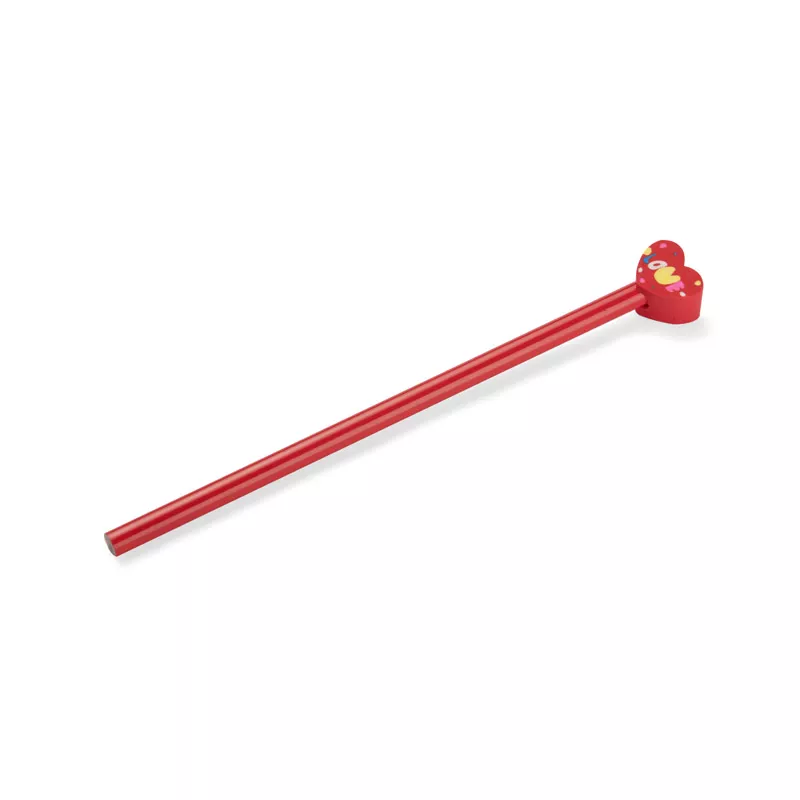 Ołówek z gumką FUNNI - czerwony (19821-04)