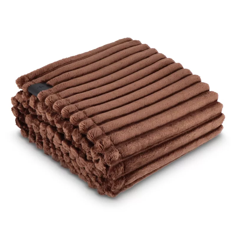 Koc polarowy Sagaform Esther z recyklingu 130 x 170 cm - ciemnobrązowy (LT52401-N0050)