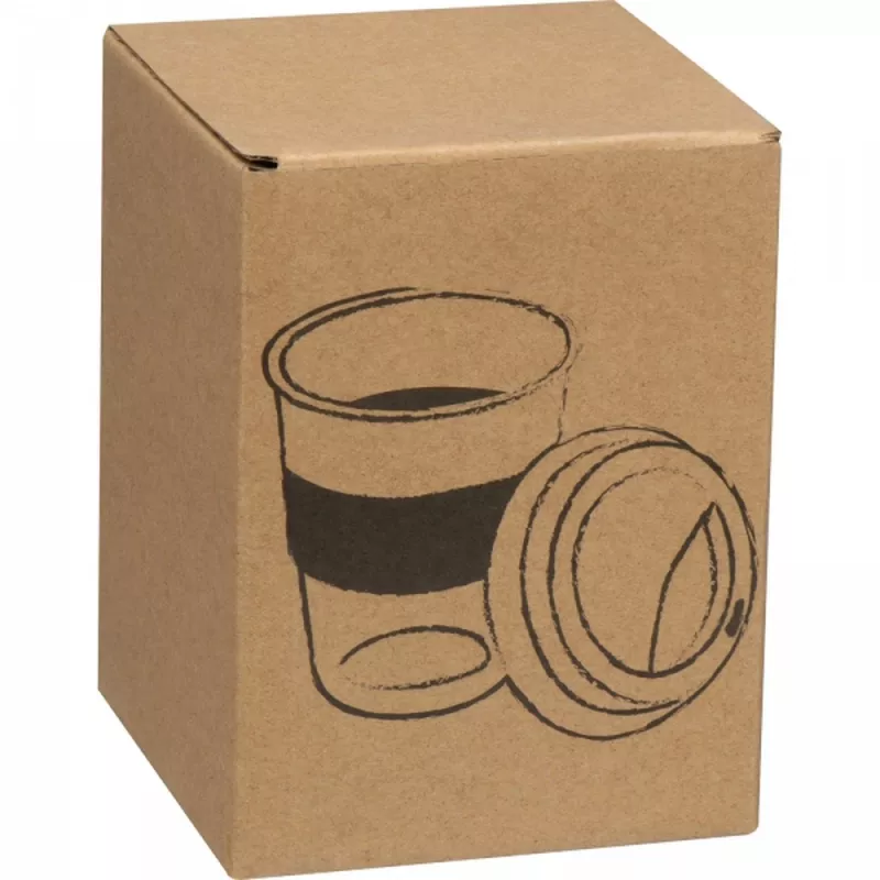 Kubek szklany z pokrywką 300 ml AMANDA - czarny (6257203)