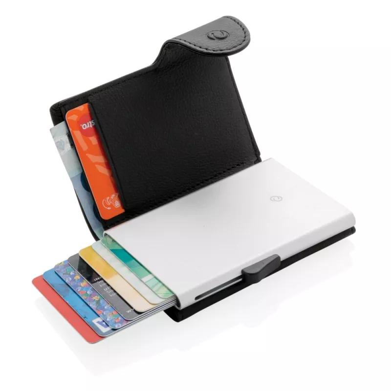 Etui na karty kredytowe i portfel C-Secure, ochrona RFID - czarny, srebrny (P850.511)