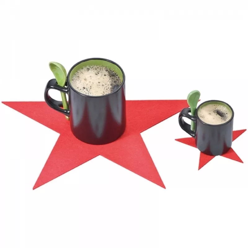 Zestaw podkładek z filcu gwiazdki KARLSTAD - czerwony (335905)