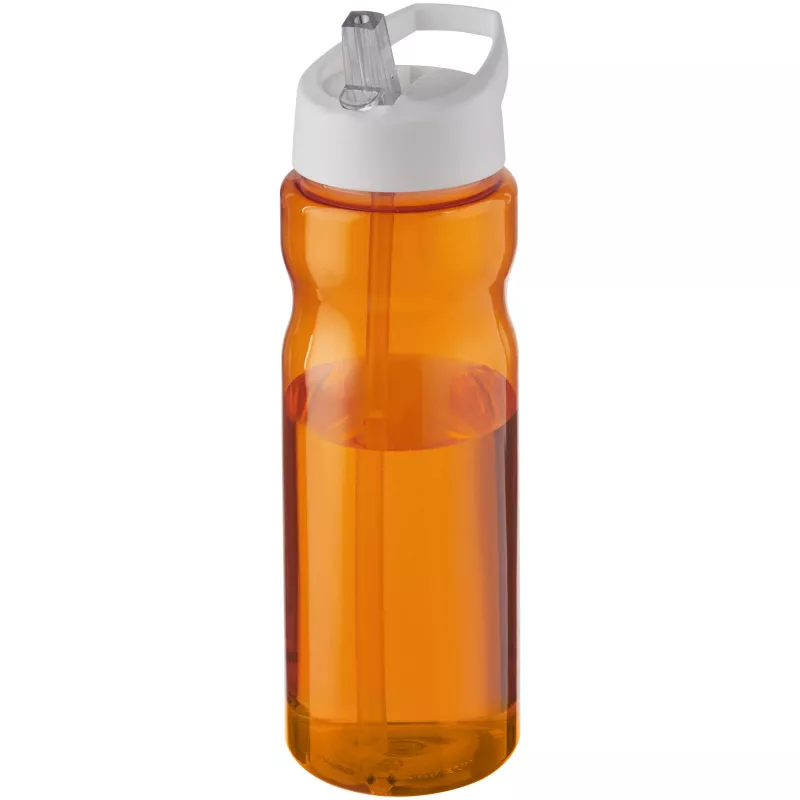 Bidon H2O Base® o pojemności 650 ml z wieczkiem z słomką - Biały-Pomarańczowy (21004934)