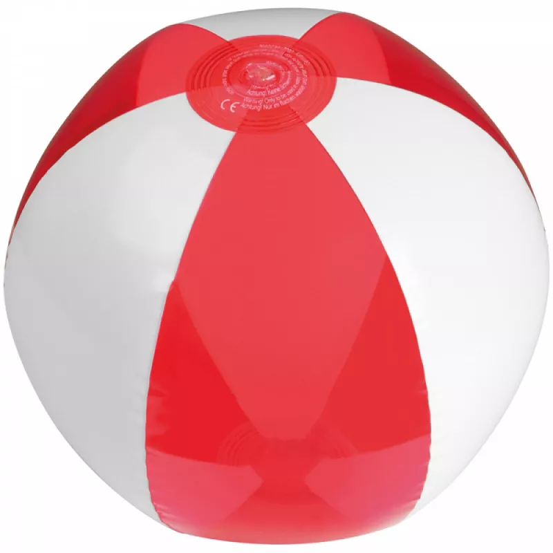 Dmuchana piłka plażowa transparentna średnica 26 cm - czerwony (5091405)