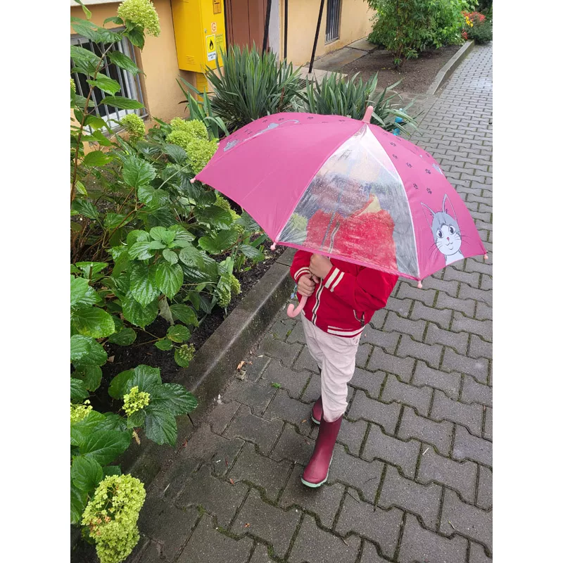 Parasol dziecięcy MIAU - różowy (37064-21)