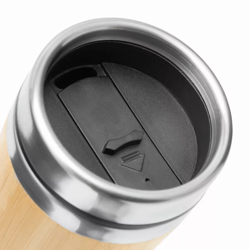 Kubek termiczny BAMBOO DRINK - brązowy, srebrny (56-0304571)