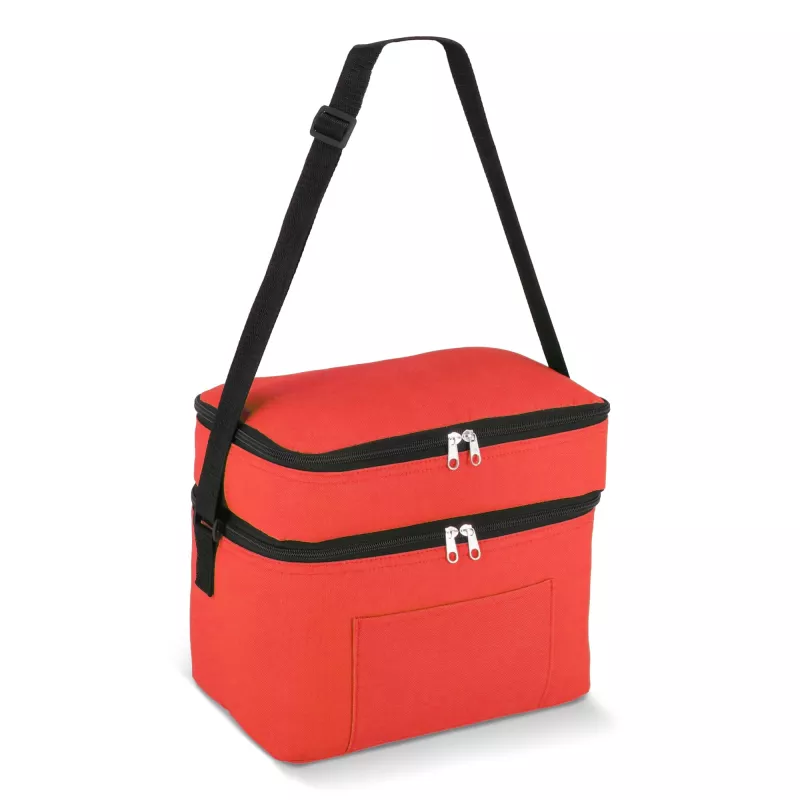R-PET 600D Dwukomorowa torba chłodząca 30 x 20 x 25 cm 12L - czerwony (LT95393-N0021)
