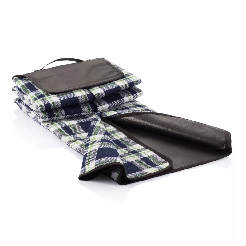 Koc piknikowy 130 x 145 cm, tartanowy - niebieski (P459.615)