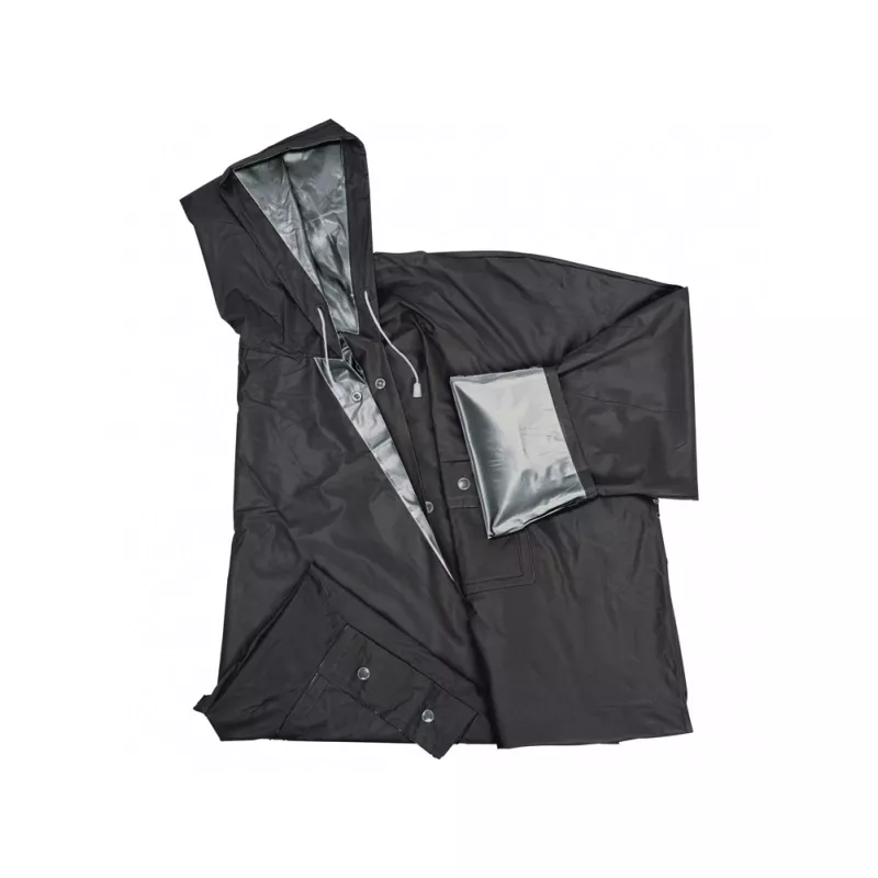 Dwustronny płaszcz przeciwdeszczowy NANTERRE - srebrno-czarny (920537)