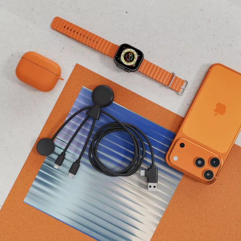 Xoopar Mr. Bio Long, wielofunkcyjny kabel do Apple i Samsung Watch,1 metr - czarny (LT41031-N0002)