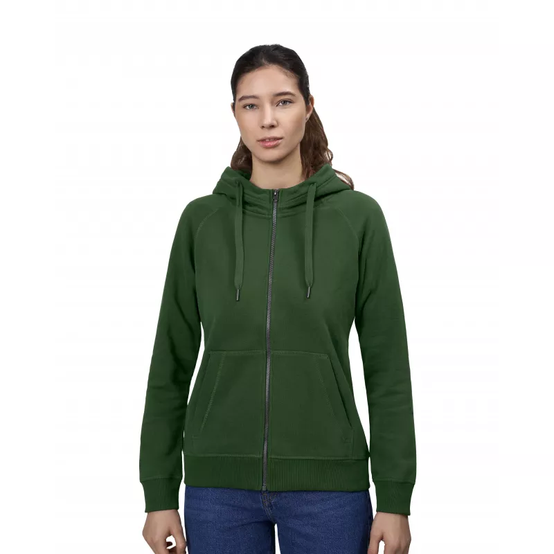 Bluza damska z kapturem ID CORE/zip 0639 300 g/m² - Bottle Green  (0639-BOTTLE GREEN)