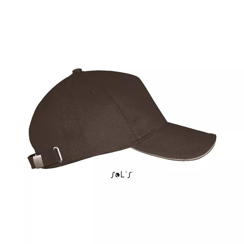 Czapka z daszkiem 5-panelowa 260 g/m² Sol's LONG BEACH - Chocolate/Beige (S00594-IP)